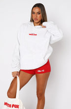 With Love In The Moment Oversized Hoodie Grey Marle