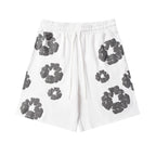 Denim Tears Outfit:T-shirt/Shorts (Separate Purchase Options) Puff Print Short Sleeve T-shirt Loose Couple Shorts Suit