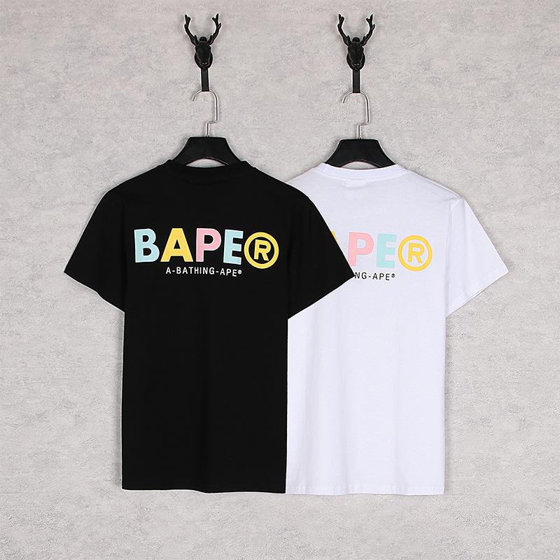 Bathing Ape T-Shirt Summer Loose Leisure Pullover Letter Short Sleeve T-shirt