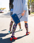 Bold Blue Sheer Knee High Sock