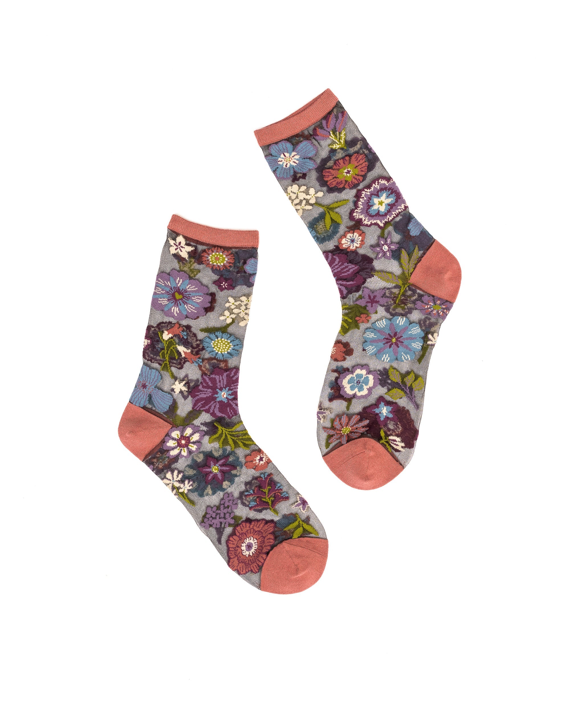 Midnight Blooms Black Sheer Socks Bundle