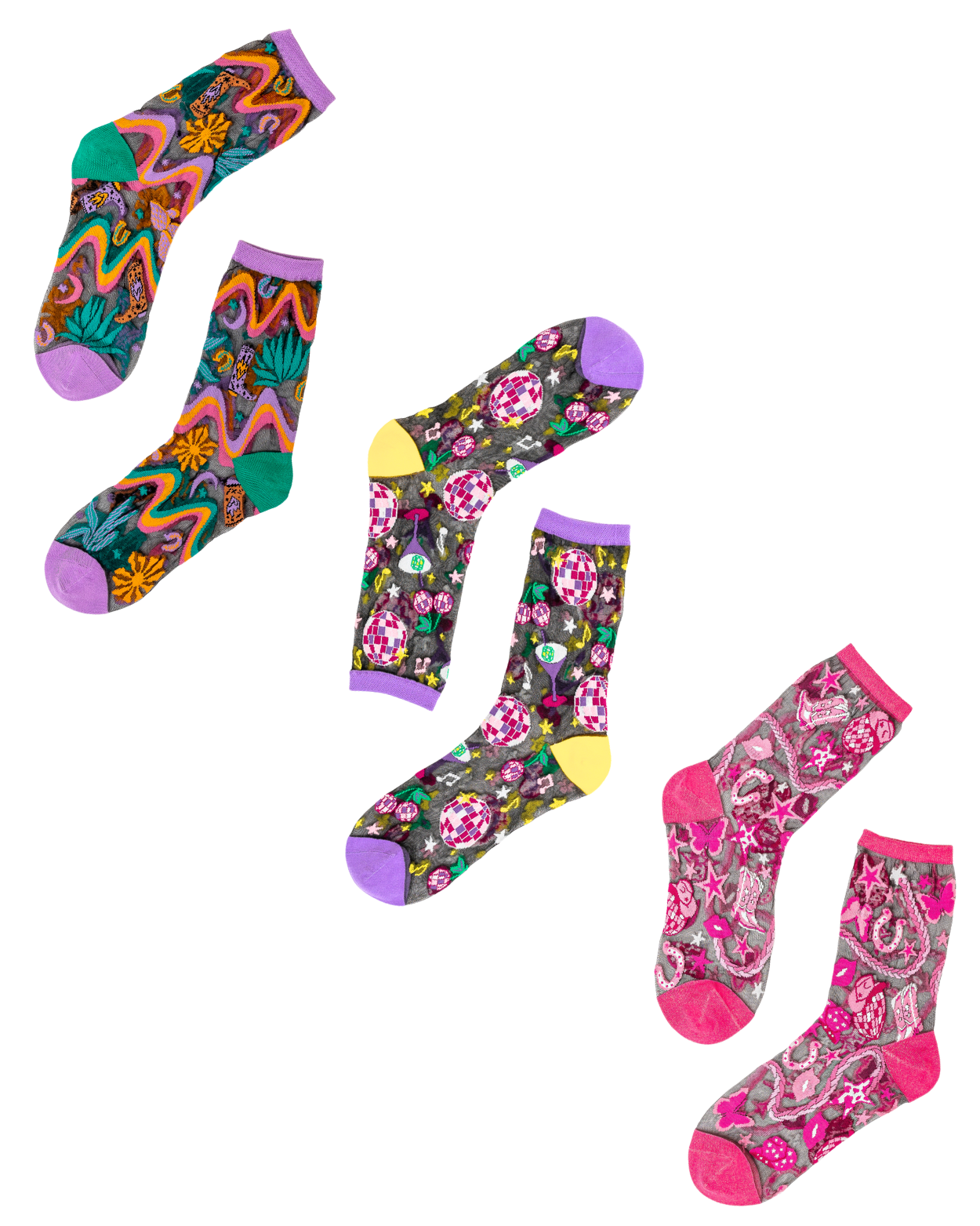 Disco Black Sheer Socks Bundle
