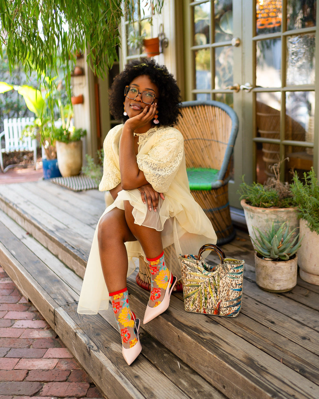 Garden Party Sheer Floral Socks Bundle