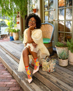 Flower Power Sheer Crew Sock