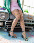 Heart Floral Sheer Thigh High Stockings