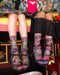 Midnight Blooms Black Sheer Socks Bundle
