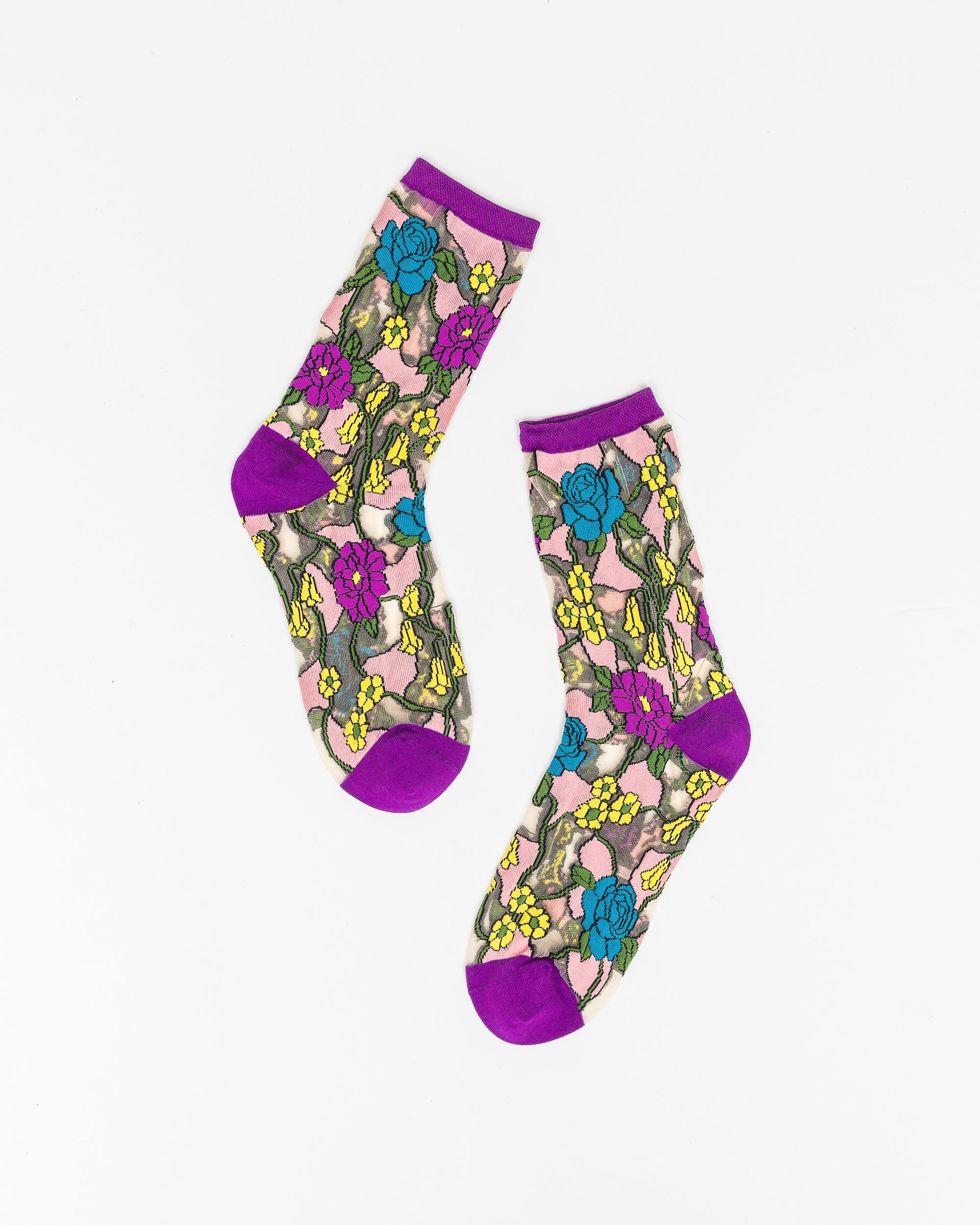 Garden Party Sheer Floral Socks Bundle